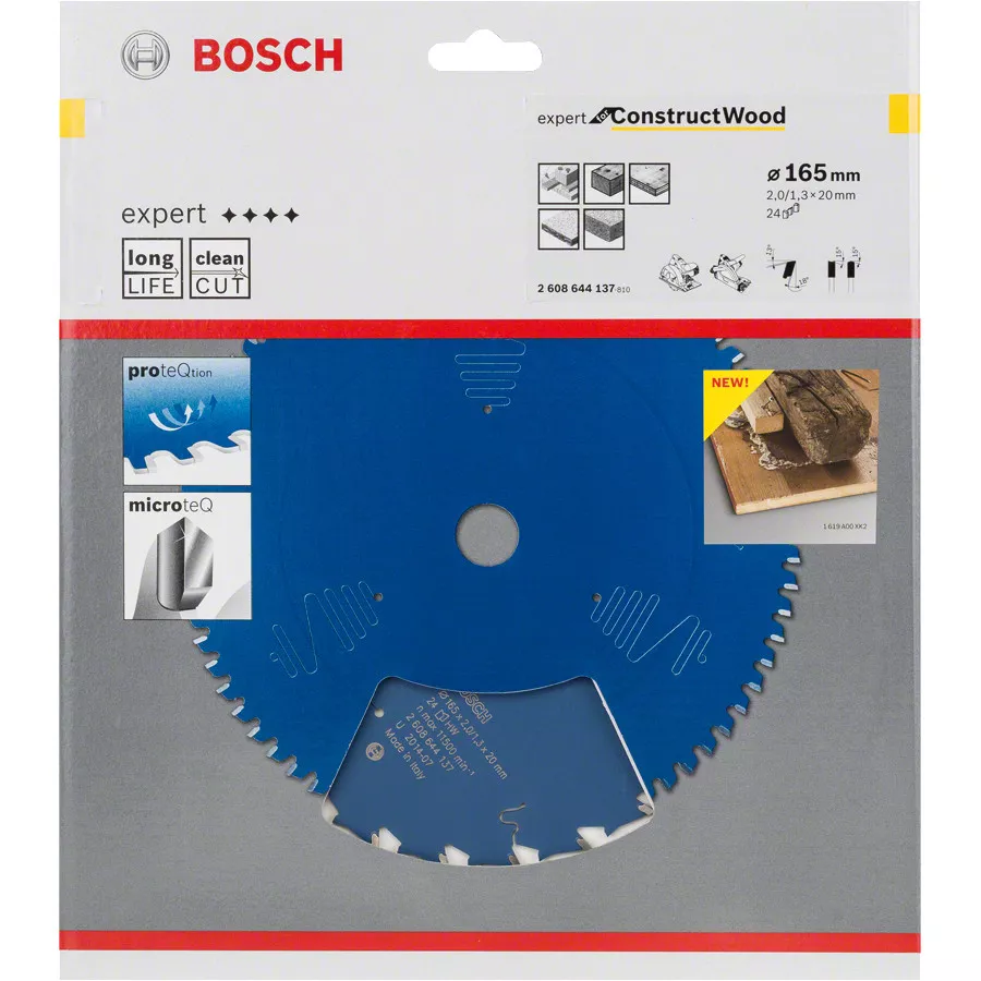 Lame Bosch Expert for construct wood 165x20 24 dents